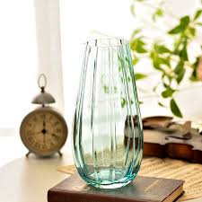 New rich bamboo flower vase 30cm vertical edge glass