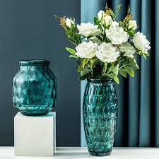 New rich bamboo flower vase 30cm vertical edge glass