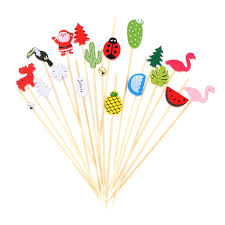 2023 Jimao Various cocktail decorative Food Picks Bamboo Crafts assorted Beaded Food  Picks for Barbecue party promPopular