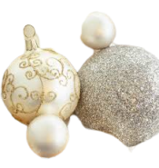 Silver & White Ball Bauble – Elegant Holiday Ornament for Christmas Tree Décor – Shiny, Glass, Shimmering, Perfect for Winter Celebrations