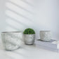 Mini White Cement Flowerpot - Nordic Design Style, Eco-Friendly, Round Shape, 11x11x9 CM