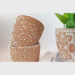 Orange Pattern Ceramic Flowerpot - Modern Design Style, Tabletop Vase, Eco-Friendly, 13.5x13.5x12.5cm