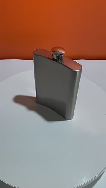 Silver Mini Hip Flask - Vintage Design, 304 Stainless Steel, 1 to 18oz Capacity