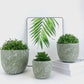 Mini Green Cement Flowerpot - Nordic Design Style, Eco-Friendly, Round Shape, 11x11x9 CM