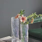 Green European Art Transparent  Centerpiece Glass Vase