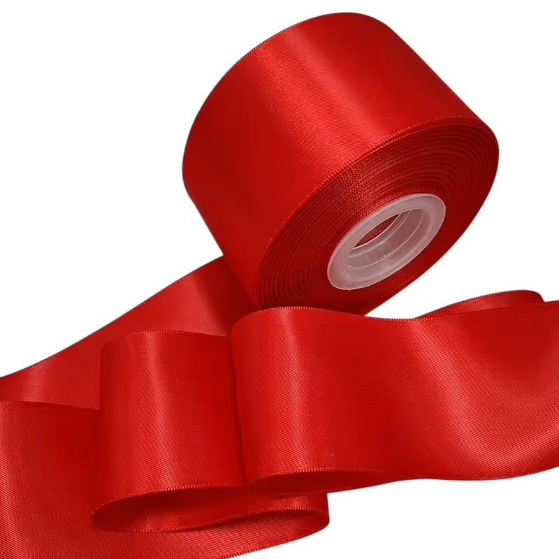 25mm Poppy Red Satin Ribbon