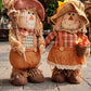 Scarecrow Medium Standing Figure (Set of 2) - Festive Autumn Décor with Rustic Detailing - Perfect for Fall, Thanksgiving, and Seasonal Displays