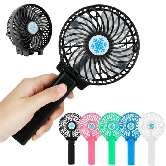 Foldable Mini USB Fan - Portable with Battery and USB Power, Three Wind Speeds