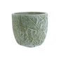 Medium Green Cement Flowerpot - Nordic Design Style, Eco-Friendly, Round Shape, 14x14x12 CM