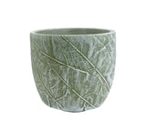 Medium Green Cement Flowerpot - Nordic Design Style, Eco-Friendly, Round Shape, 14x14x12 CM