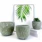 Large Green Cement Flowerpot - Nordic Design Style, Eco-Friendly, Round Shape, 17x17x14 CM