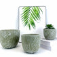 Medium Green Cement Flowerpot - Nordic Design Style, Eco-Friendly, Round Shape, 14x14x12 CM