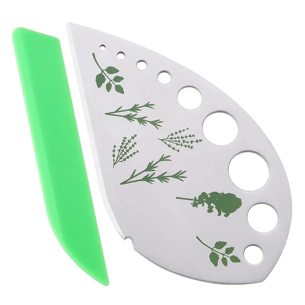 Steel Herb Stripper - 9 Holes Kitchen Tool for Herb Leaf Stripping, Metal