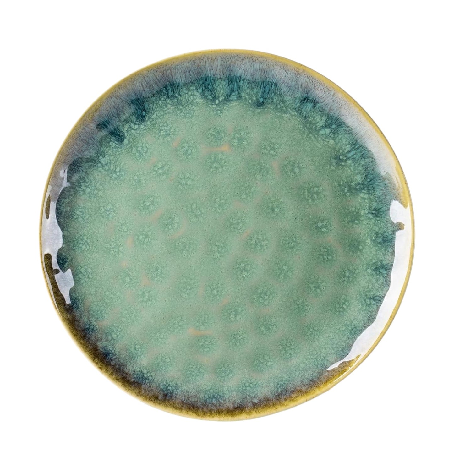 Sea Green 20cm Embossed Round Plate - Elegant Ceramic Plate with Embossed Design - Perfect for Serving Meals, Desserts, or Appetizers - Ideal for Adding a Fresh, Vibrant Touch to Your Tableware Collection