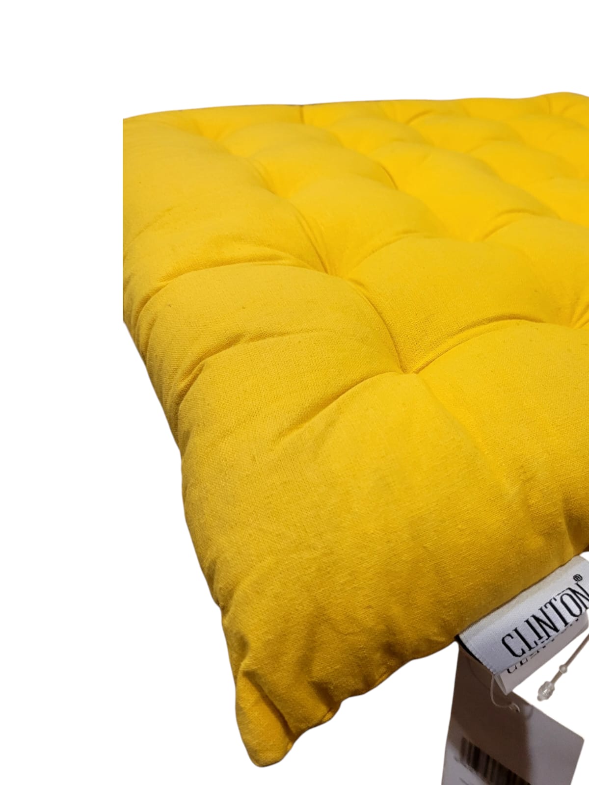 Luxurious Solid Square Chair Pad 40x40x5cm - 100% Cotton Yellow Cushion for Comfort and Style