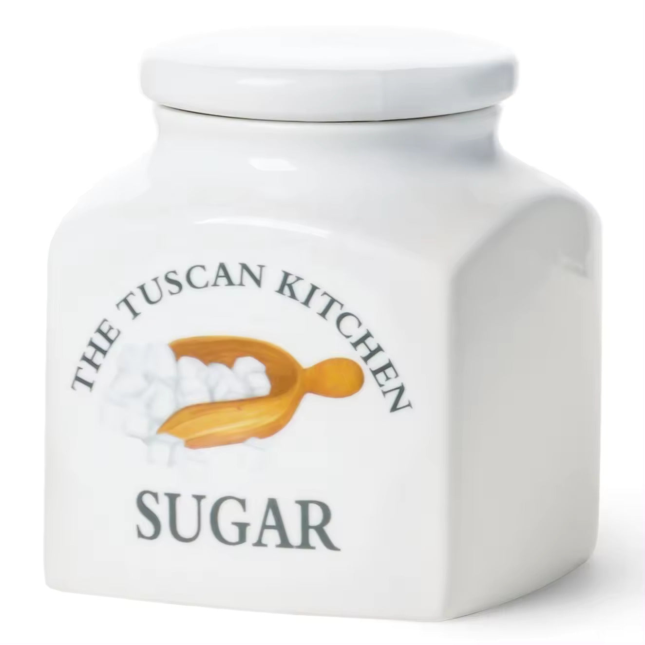 Tuscan Kitchen Porcelain Square Sugar Cannister 1L