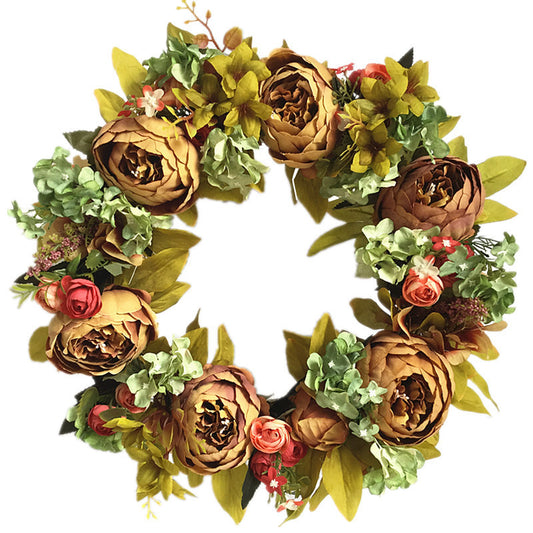 Decorative Artificial Flower Garland with Lintel Flower Pendant – Perfect for Halloween and Christmas Décor