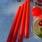 Red Stick Candle 25 cm - Premium Natural Wax, Clean Burn, and Long-Lasting Fragrance - Elegant Minimalist Design for Modern Home Décor, Candlestick Holders, and Special Occasions