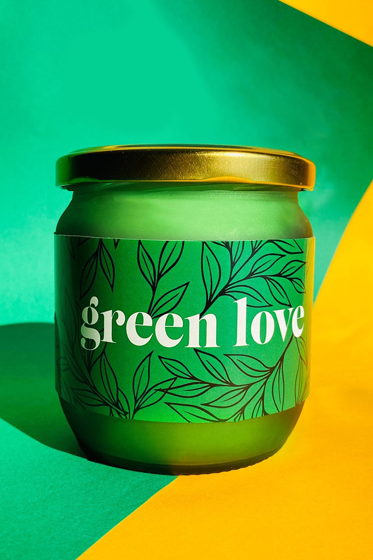 Green Love Large Jar Soy Candle - Handmade