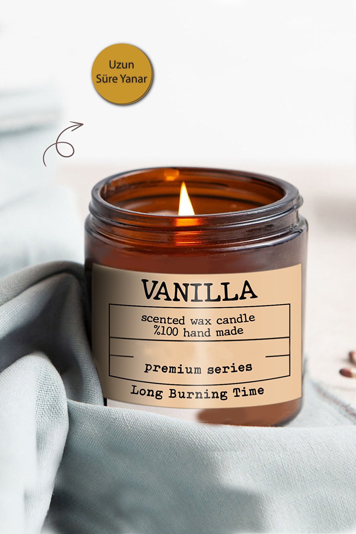 Vanilla Amber Small Jar Soy Candle - Handmade