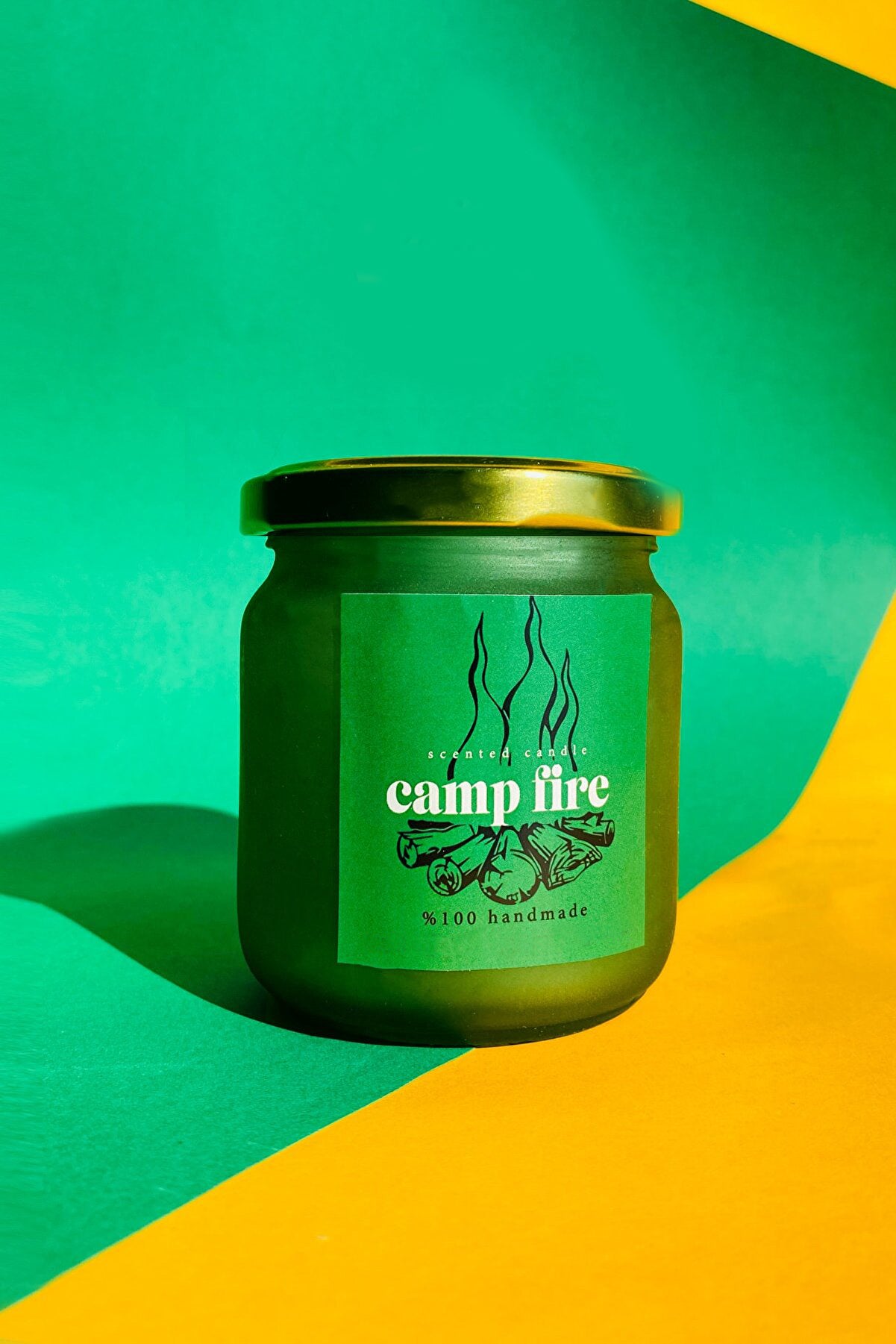 Camp Fire Small Jar Soy Candle - Handmade