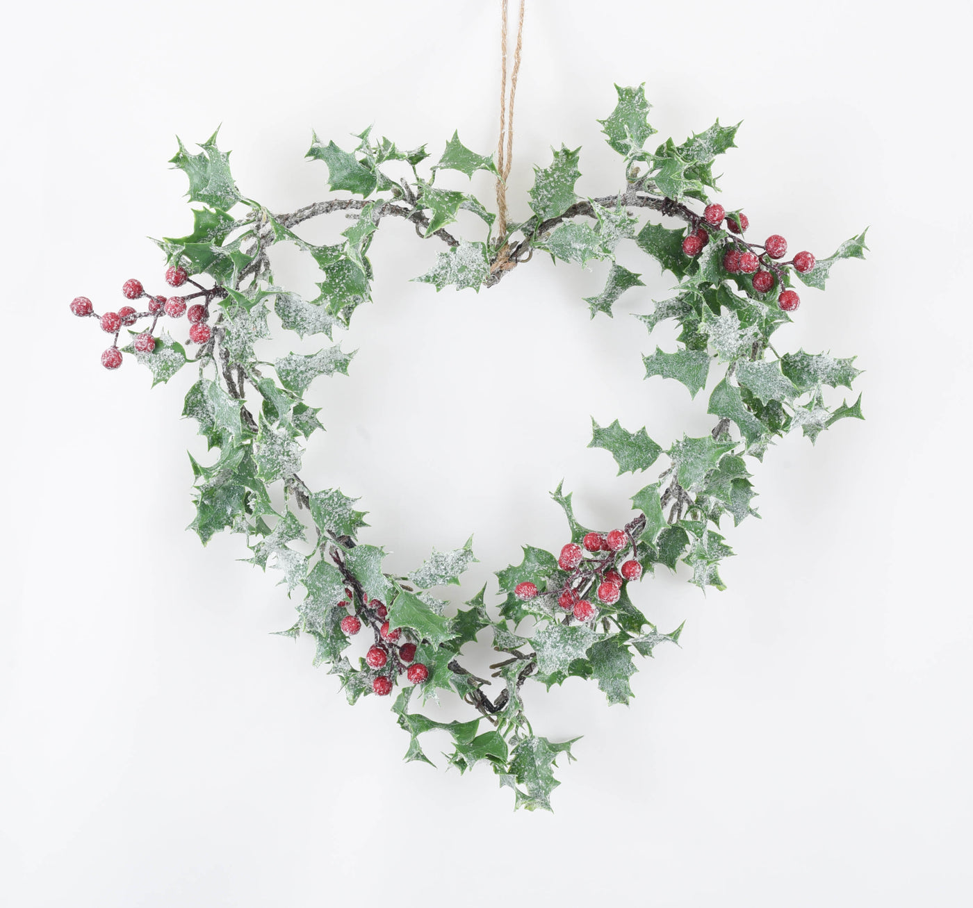 FROSTED H'BERRY HEART WREATH 55CM
