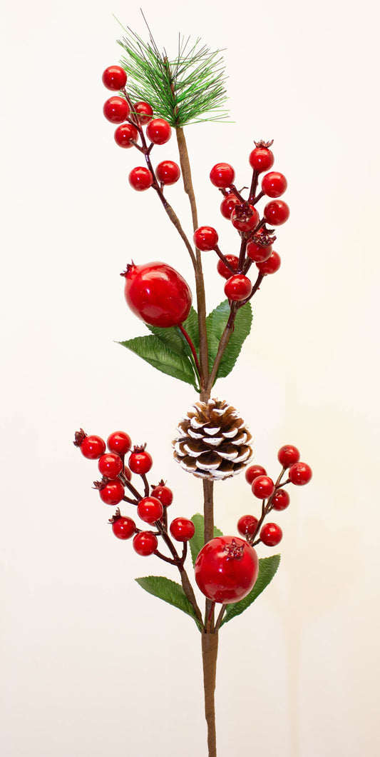 RED BERRY&POMEGRANATE STEM 26CM