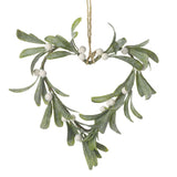 Hanging Mistletoe Heart Decoration, 25cm