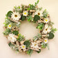 Daisy Wood Wreath 33 cm - Rustic Wooden Wreath with Delicate Daisy Accents - Perfect for Home Décor, Door Hanging, and Seasonal Displays