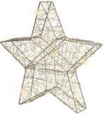 LED Light Up Free Standing Silver Star 30cm