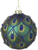 Peacock Pattern Glass Bauble