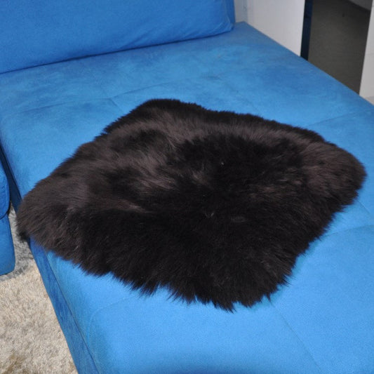 black 35*35cm real lambswool chair pad,pieces