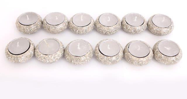 Stone Grey Ceramic T-light Holders 5.5 cm