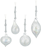 Speckle Glass Droplet Baubles, 8cm