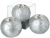 Silver Glass Bauble T-light Holders, 8cm