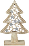 Silver Glitter Star Wooden Tree, 15cm