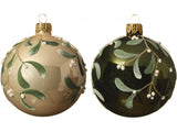 Glass Mistletoe Baubles, 8cm