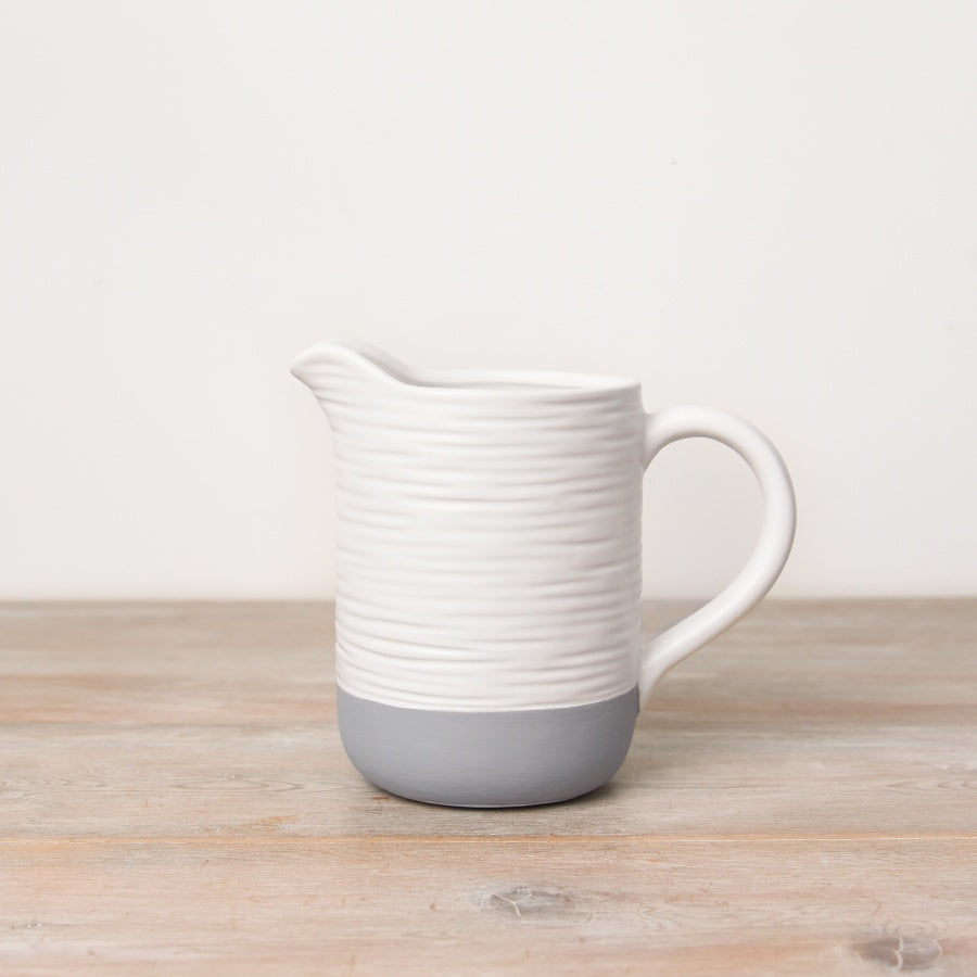 White and Grey Jug, 14cm