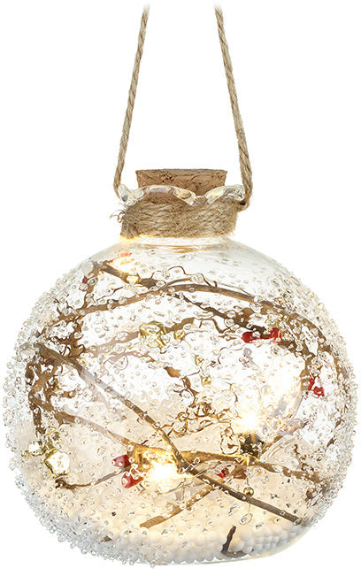 Woodland Twig LED Bauble, 10cm