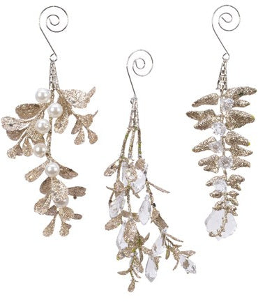 Glitter Leaf Hanging Assortment, 18cm