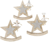 Wooden Rocking Star Decorations, 17cm