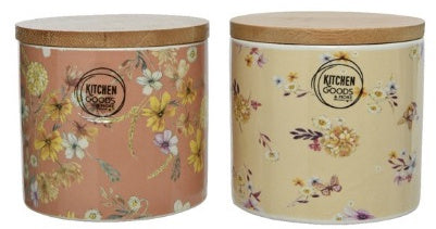 Floral Porcelain Storage Pots, 10cm