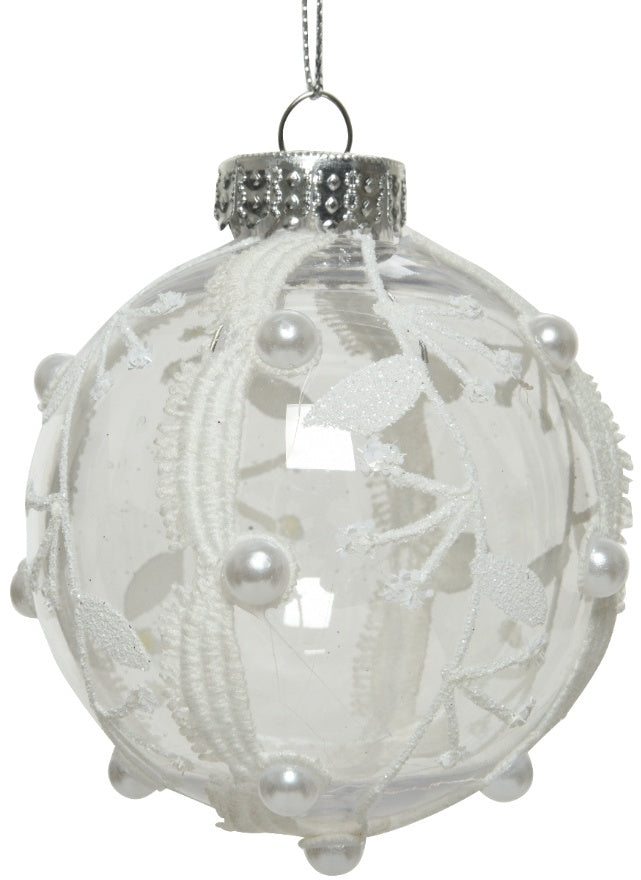 Lace Shatterproof Bauble, 8cm