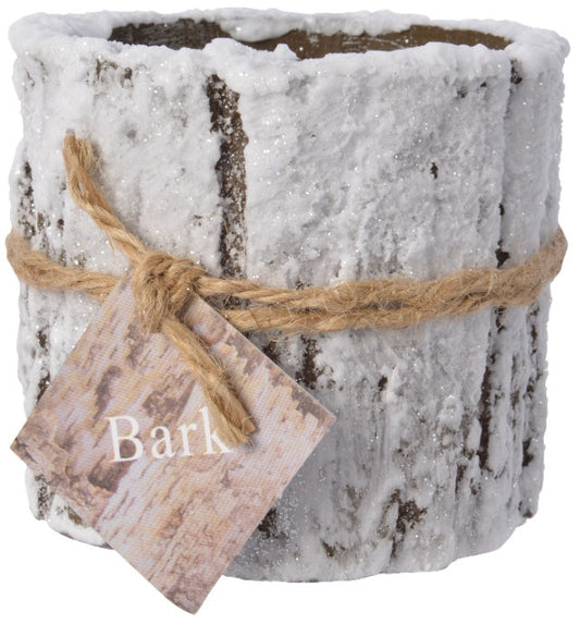 Glitter Bark Pillar Candle, 8cm