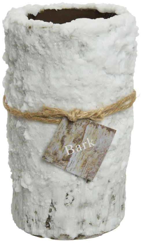 Glitter Bark Pillar Candle, 14cm