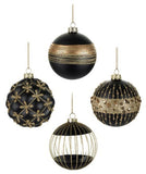 Gold Black And Clear Baubles Mix