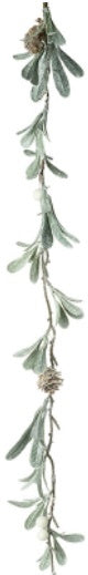 Pale Green Leaf Garland With Pinecone