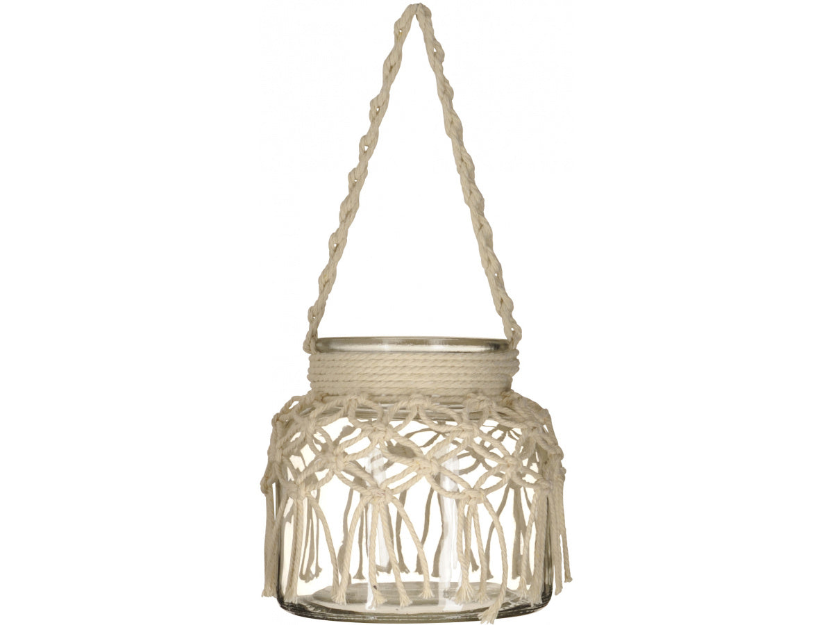 Hanging Macrame Lantern, 12cm