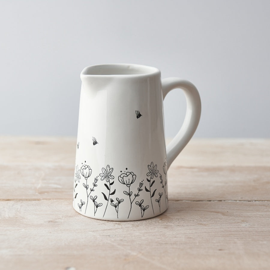 Bee & Wild Flower Jug, 11cm