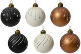 Glass Glitter Star Baubles, 6a